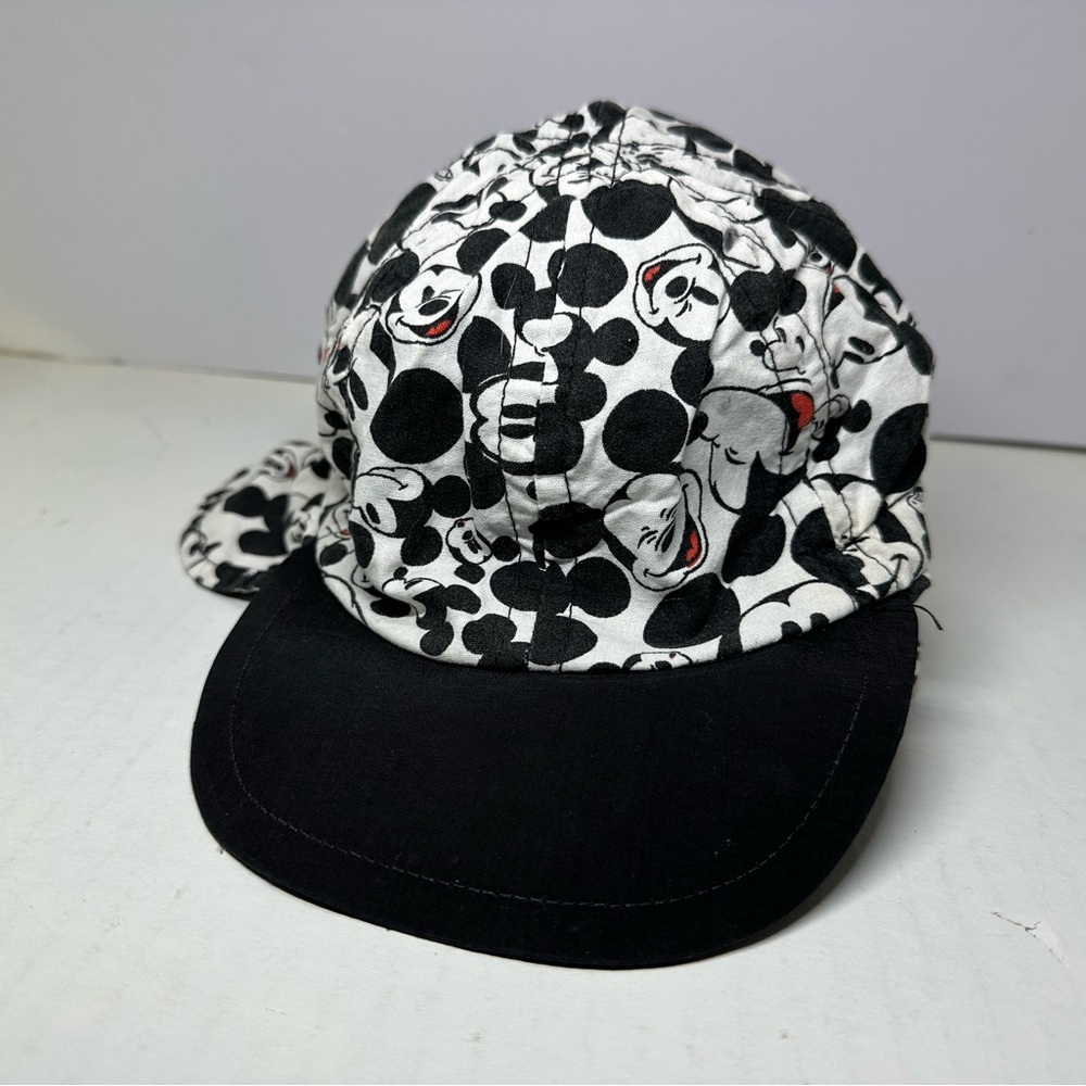 Kids Black and White Mickey Mouse Safari Hat with neck guard Made in the USA